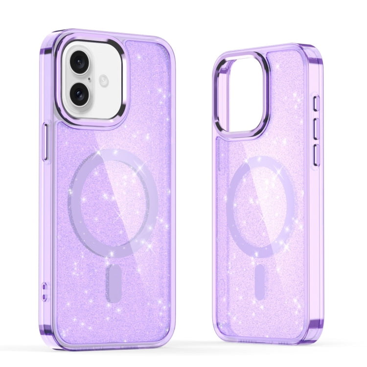 For iPhone 16 Plus Glitter MagSafe Shockproof Phone Case(Purple) - iPhone 16 Plus Cases by PMC TechLife | Online Shopping South Africa | PMC TechLife | Buy Now Pay Later Mobicred