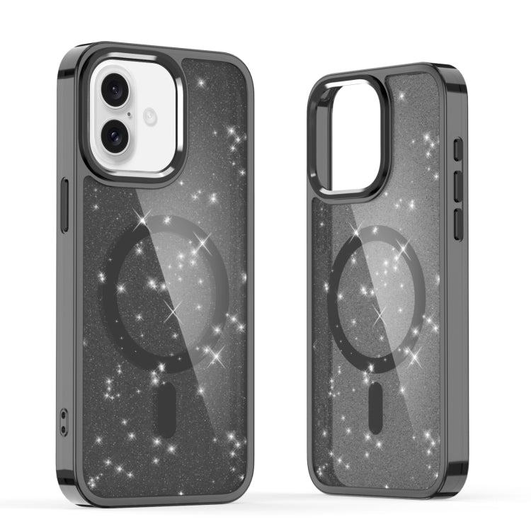For iPhone 16 Plus Glitter MagSafe Shockproof Phone Case(Black) - iPhone 16 Plus Cases by PMC TechLife | Online Shopping South Africa | PMC TechLife | Buy Now Pay Later Mobicred