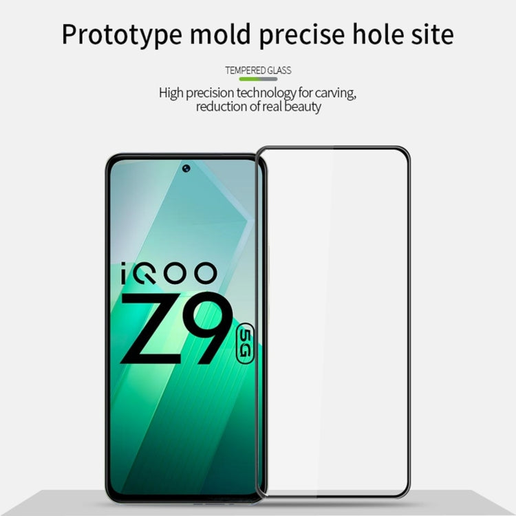 For vivo iQOO Z9 Global PINWUYO 9H 3D Curved Full Screen Explosion-proof Tempered Glass Film(Black)