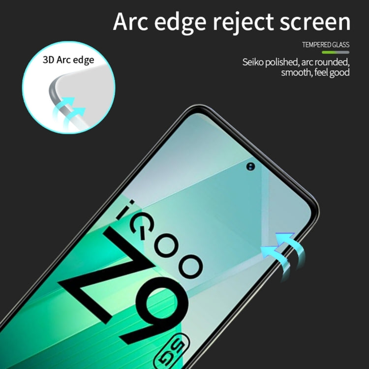 For vivo iQOO Z9 Global PINWUYO 9H 3D Curved Full Screen Explosion-proof Tempered Glass Film(Black)