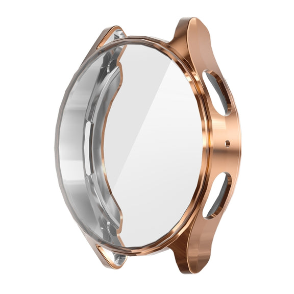 For Samsung Galaxy Watch7 44mm ENKAY Hat-Prince Full Coverage Electroplated Soft TPU Case with Screen Protection(Rose Gold)