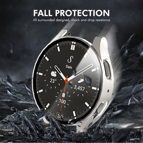 For Samsung Galaxy Watch7 44mm ENKAY Hat-Prince Full Coverage PC + Tempered Glass Film Integrated Watch Case(Transparent)