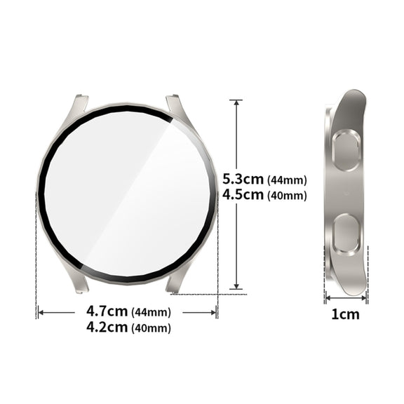 For Samsung Galaxy Watch7 44mm ENKAY Hat-Prince Full Coverage PC + Tempered Glass Film Integrated Watch Case(Transparent)