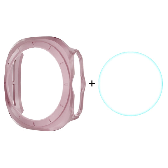 For Samsung Galaxy Watch Ultra 47mm ENKAY Hat-Prince Electroplated Hard PC Case + 0.2mm 9H Glass Screen Protector(Pink)