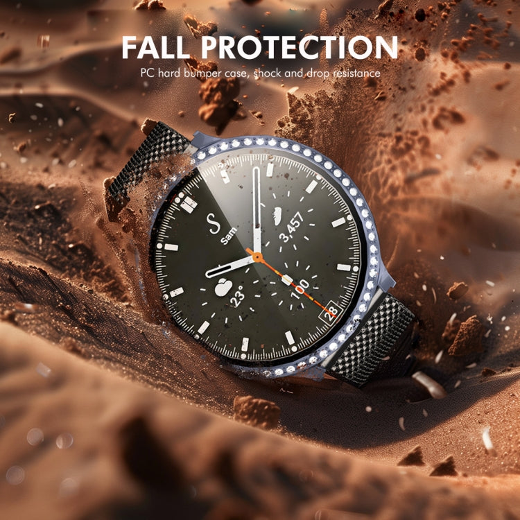 For Samsung Galaxy Watch7 40mm ENKAY Hat-Prince Blink Full Coverage PC + Tempered Glass Film Integrated Watch Case(Silver)