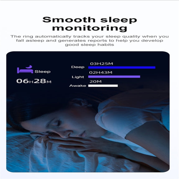 R03 SIZE 11 Smart Ring, Support Heart Rate / Blood Oxygen / Sleep / Multiple Sports Modes(Black)