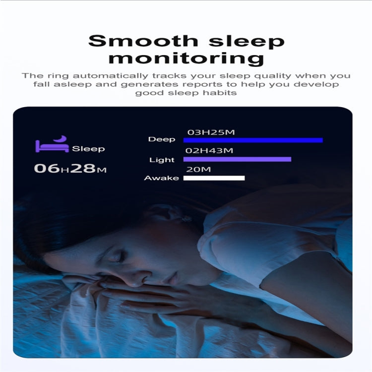R03 SIZE 11 Smart Ring, Support Heart Rate / Blood Oxygen / Sleep / Multiple Sports Modes(Black)