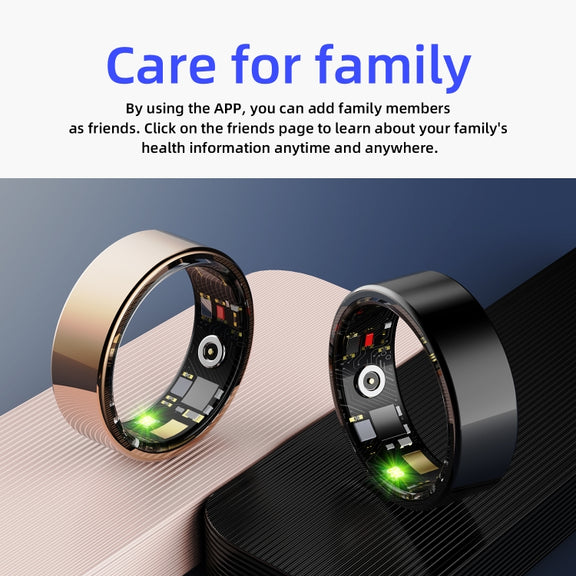 R11M SIZE 8 Smart Ring, Support Heart Rate / Blood Oxygen / Sleep / Multiple Sports Modes(Black)