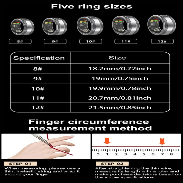 R18 SIZE 10 Smart Ring, Support Heart Rate / Blood Oxygen / Sleep / Multiple Sports Modes(Gold)