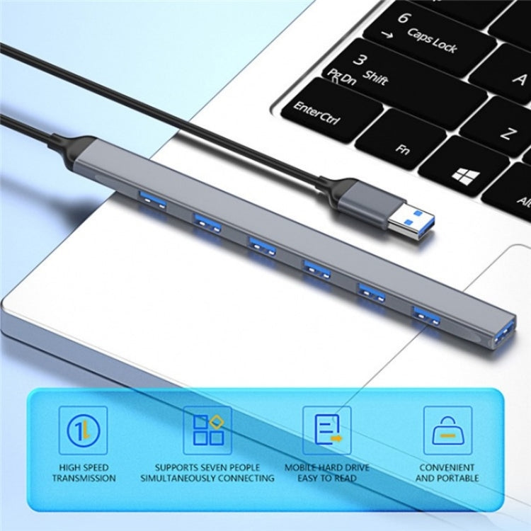 ADS-303A Data Transmission USB 3.0 / 2.0 Hub Expansion Dock Station 7-Port USB Adapter - USB 3.0 HUB by PMC TechLife | Online Shopping South Africa | PMC TechLife | Buy Now Pay Later Mobicred