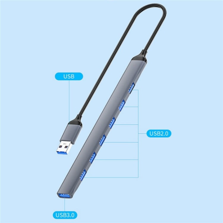 ADS-303A Data Transmission USB 3.0 / 2.0 Hub Expansion Dock Station 7-Port USB Adapter - USB 3.0 HUB by PMC Jewellery | Online Shopping South Africa | PMC Jewellery | Buy Now Pay Later Mobicred