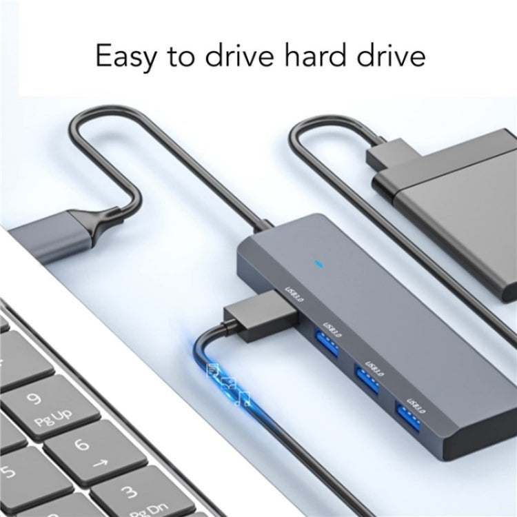 ADS-305A Aluminum Alloy USB to 4-Ports USB3.0 USB HUB Laptop Adapter Docking Station - USB 3.0 HUB by PMC Jewellery | Online Shopping South Africa | PMC Jewellery | Buy Now Pay Later Mobicred
