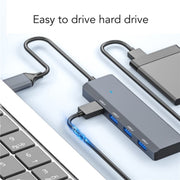 ADS-305A Aluminum Alloy USB to 4-Ports USB3.0 USB HUB Laptop Adapter Docking Station