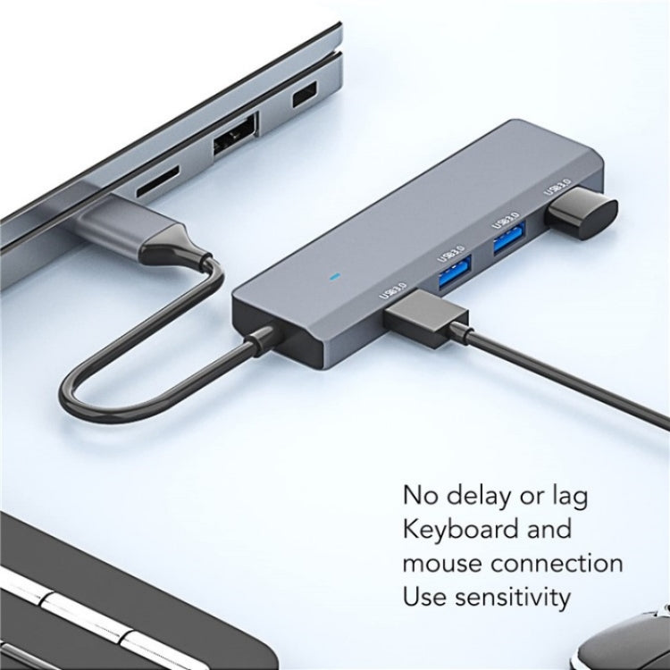 ADS-305A Aluminum Alloy USB to 4-Ports USB3.0 USB HUB Laptop Adapter Docking Station - USB 3.0 HUB by PMC Jewellery | Online Shopping South Africa | PMC Jewellery | Buy Now Pay Later Mobicred