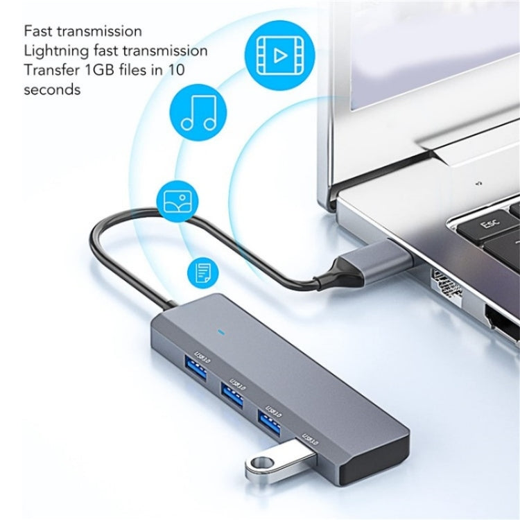 ADS-305A Aluminum Alloy USB to 4-Ports USB3.0 USB HUB Laptop Adapter Docking Station - USB 3.0 HUB by PMC Jewellery | Online Shopping South Africa | PMC Jewellery | Buy Now Pay Later Mobicred