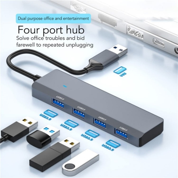 ADS-305A Aluminum Alloy USB to 4-Ports USB3.0 USB HUB Laptop Adapter Docking Station - USB 3.0 HUB by PMC Jewellery | Online Shopping South Africa | PMC Jewellery | Buy Now Pay Later Mobicred