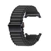 For Samsung Galaxy Watch Ultra 47mm Ocean Style Magnetic Buckle Braided Watch Band(Dark Gray)