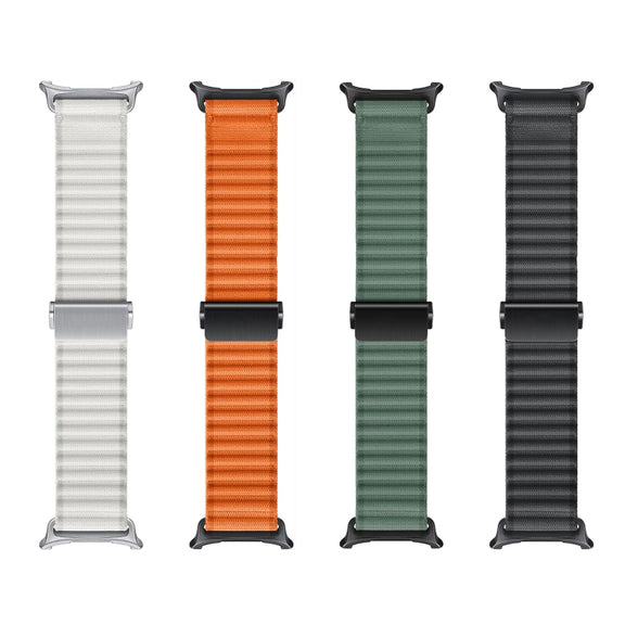 For Samsung Galaxy Watch Ultra 47mm Ocean Style Magnetic Buckle Braided Watch Band(White)