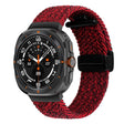 For Samsung Galaxy Watch Ultra 47mm Fold Magnetic Buckle Braided Watch Band(Black Sand Red) - Watch Bands by PMC TechLife | Online Shopping South Africa | PMC TechLife | Buy Now Pay Later Mobicred