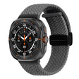 For Samsung Galaxy Watch Ultra 47mm Fold Magnetic Buckle Braided Watch Band(Gray) - Watch Bands by PMC TechLife | Online Shopping South Africa | PMC TechLife | Buy Now Pay Later Mobicred
