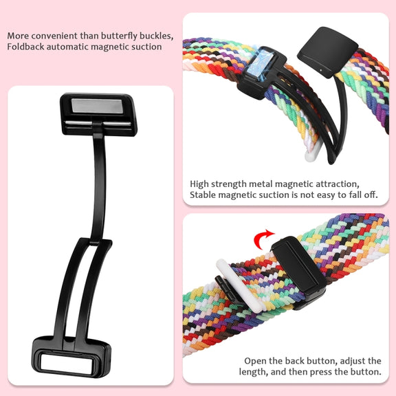 For Samsung Galaxy Watch Ultra 47mm Fold Magnetic Buckle Braided Watch Band(Blue)