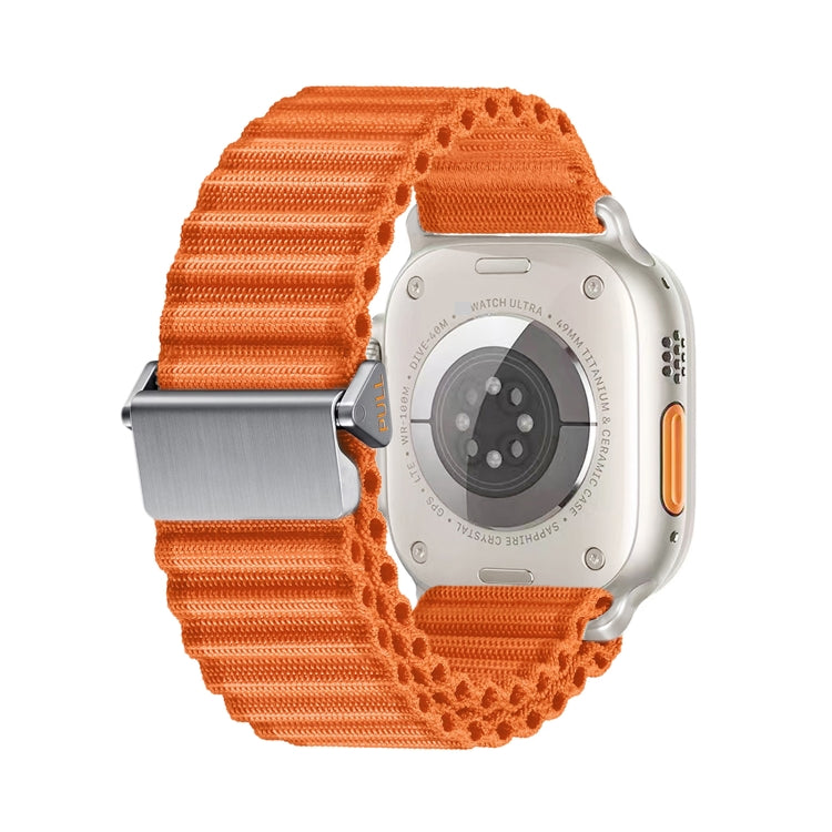 For Apple Watch Ultra 49mm Off Road Magnetic Buckle Braided Nylon Watch Band(Orange) - free shipping - PMC Jewellery - Order now!
