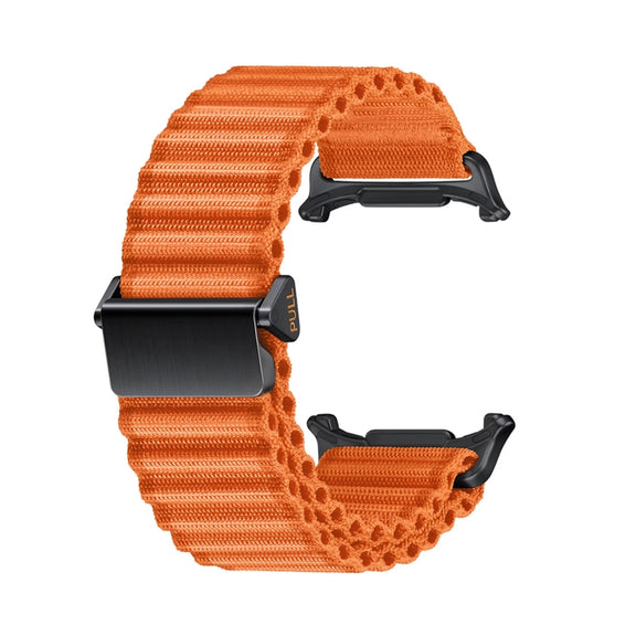 For Apple Watch Ultra 49mm Off Road Magnetic Buckle Braided Nylon Watch Band(Orange)