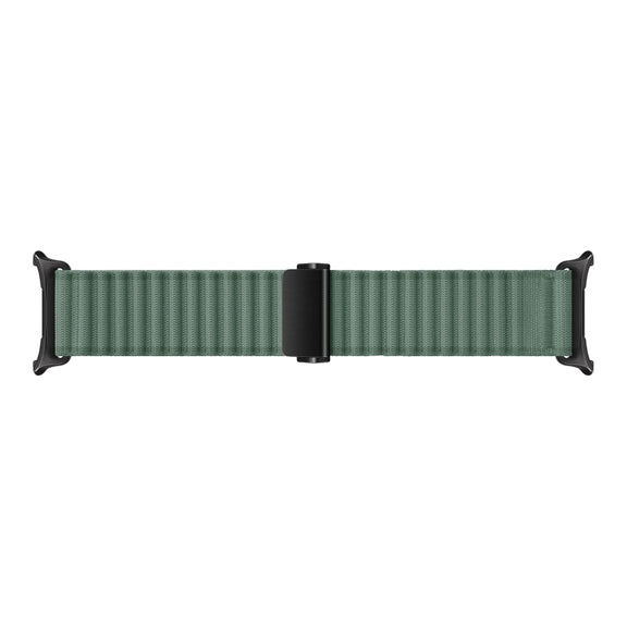 For Apple Watch Ultra 49mm Off Road Magnetic Buckle Braided Nylon Watch Band(Army Green)