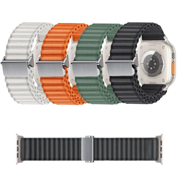 For Apple Watch Ultra 2 49mm Off Road Magnetic Buckle Braided Nylon Watch Band(Orange)