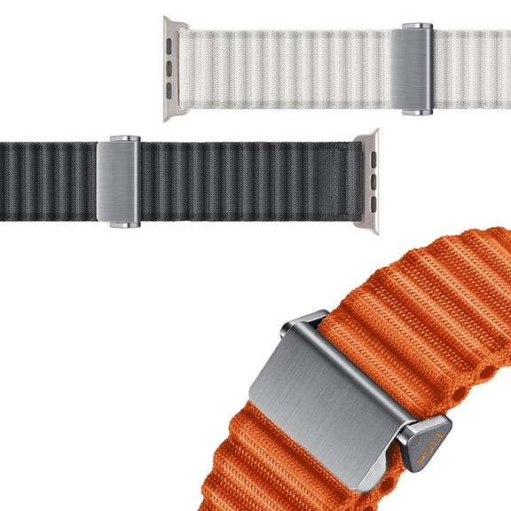 For Apple Watch Ultra 2 49mm Off Road Magnetic Buckle Braided Nylon Watch Band(Orange)