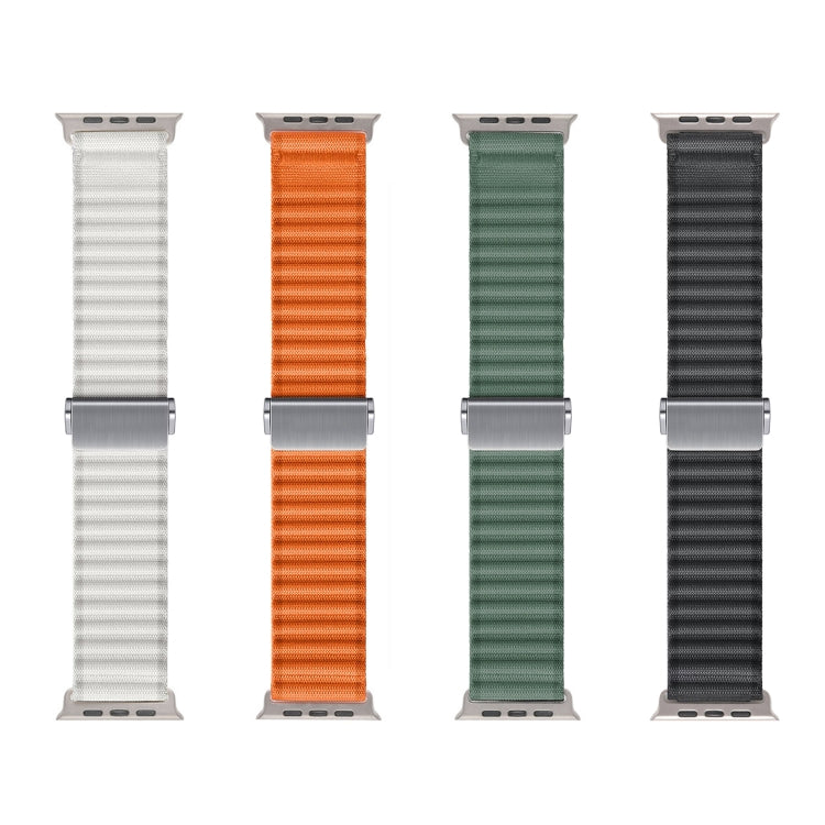 For Apple Watch Ultra 49mm Off Road Magnetic Buckle Braided Nylon Watch Band(Orange)