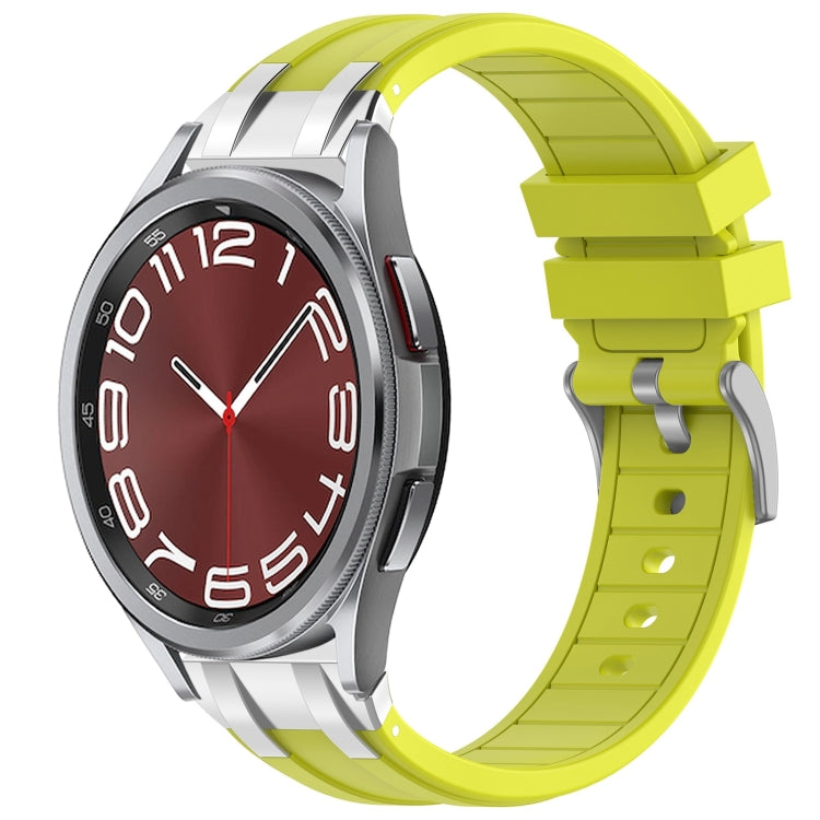 For Samsung Galaxy Watch 6 Classic 20mm Quick Release Silver Buckle Royal Silicone Watch Band(Vital Yellow) - free shipping - PMC TechLife - Order now!