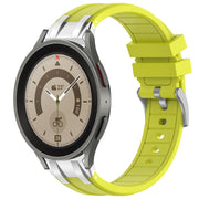 For Samsung Galaxy Watch 5 Pro 45mm 20mm Quick Release Silver Buckle Royal Silicone Watch Band(Vital Yellow)