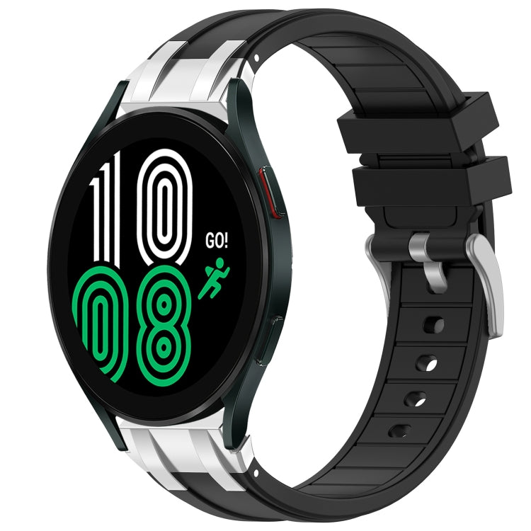 For Samsung Galaxy Watch 4 40 / 44mm 20mm Quick Release Silver Buckle Royal Silicone Watch Band(Black) - free shipping - PMC TechLife - Order now!