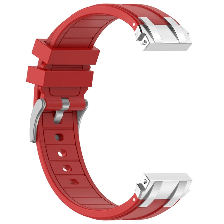 For Samsung Galaxy Watch 4 40 / 44mm 20mm Quick Release Silver Buckle Royal Silicone Watch Band(Red) - free shipping - PMC TechLife - Order now!