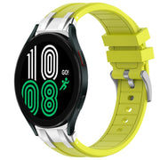 For Samsung Galaxy Watch 4 40 / 44mm 20mm Quick Release Silver Buckle Royal Silicone Watch Band(Vital Yellow)