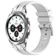 For Samsung Galaxy Watch 4 Classic 42 / 46mm 20mm Quick Release Silver Buckle Royal Silicone Watch Band(White) - free shipping - PMC TechLife - Order now!