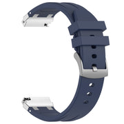 For Samsung Galaxy Watch 4 Classic 42 / 46mm 20mm Quick Release Silver Buckle Royal Silicone Watch Band(Navy Blue)