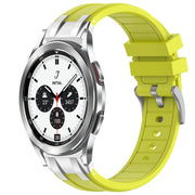 For Samsung Galaxy Watch 4 Classic 42 / 46mm 20mm Quick Release Silver Buckle Royal Silicone Watch Band(Vital Yellow)