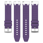 For Samsung Galaxy Watch 4 Classic 42 / 46mm 20mm Quick Release Silver Buckle Royal Silicone Watch Band(Purple)