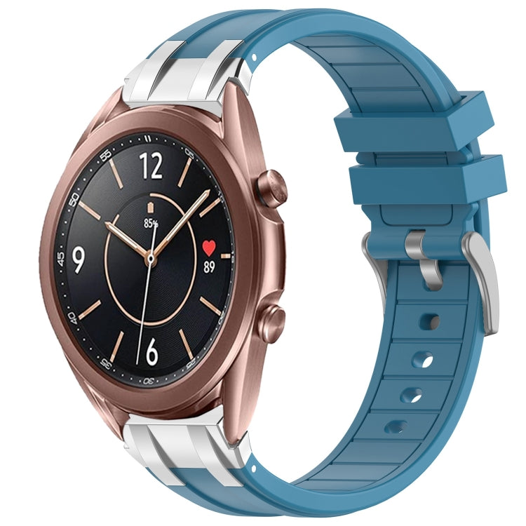 For Samsung Galaxy Watch3 41mm 20mm Quick Release Silver Buckle Royal Silicone Watch Band(Sea Blue) - free shipping - PMC TechLife - Order now!
