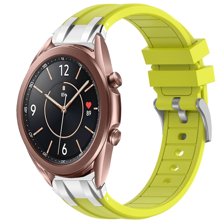 For Samsung Galaxy Watch3 41mm 20mm Quick Release Silver Buckle Royal Silicone Watch Band(Vital Yellow) - free shipping - PMC TechLife - Order now!