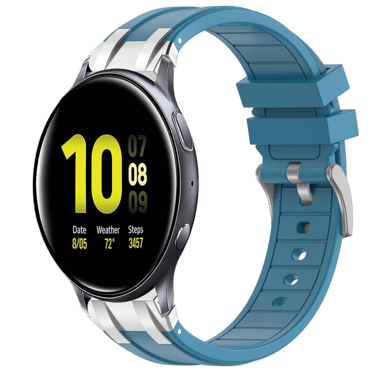 For Samsung Galaxy Watch Active 2 20mm Quick Release Silver Buckle Royal Silicone Watch Band(Sea Blue) - free shipping - PMC TechLife - Order now!