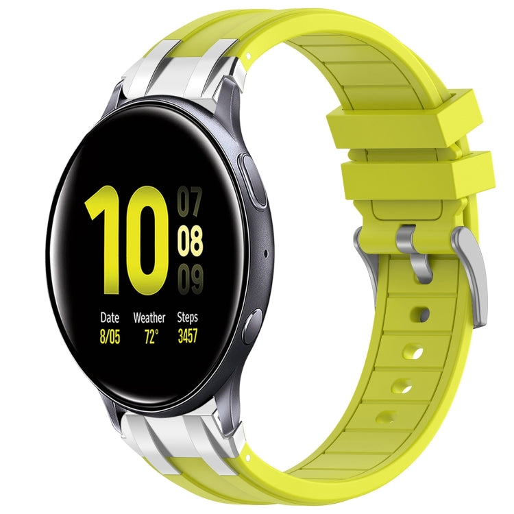 For Samsung Galaxy Watch Active 2 20mm Quick Release Silver Buckle Royal Silicone Watch Band(Vital Yellow) - free shipping - PMC TechLife - Order now!