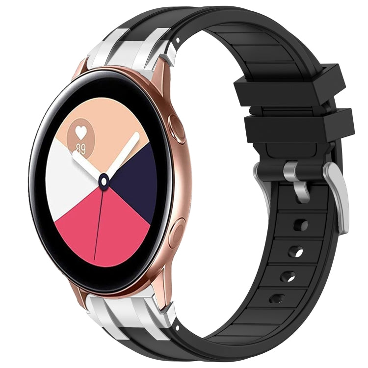 For Samsung Galaxy Watch Active 20mm Quick Release Silver Buckle Royal Silicone Watch Band(Black) - free shipping - PMC TechLife - Order now!