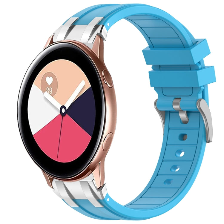 For Samsung Galaxy Watch Active 20mm Quick Release Silver Buckle Royal Silicone Watch Band(Sky Blue) - free shipping - PMC TechLife - Order now!