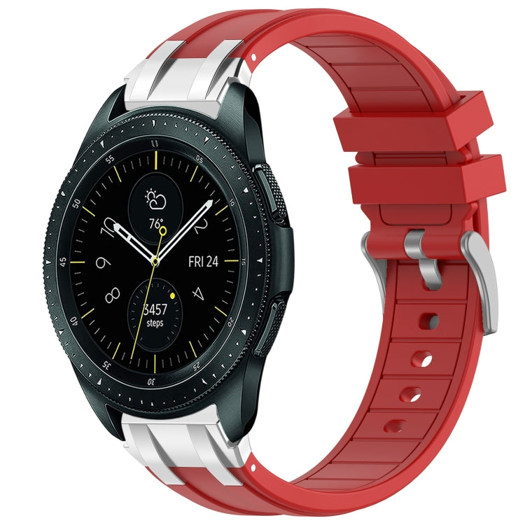 For Samsung Galaxy Watch 42mm 20mm Quick Release Silver Buckle Royal Silicone Watch Band(Red) - free shipping - PMC TechLife - Order now!