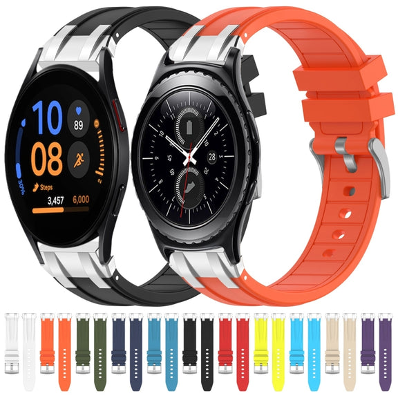 For Samsung Galaxy Watch 6 40 / 44mm 20mm Quick Release Silver Buckle Royal Silicone Watch Band(Vital Yellow)