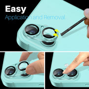For iPhone 16 / 16 Plus NORTHJO Matte Camera Lens Protector Tempered Glass Rear Lens Film(Cyan)