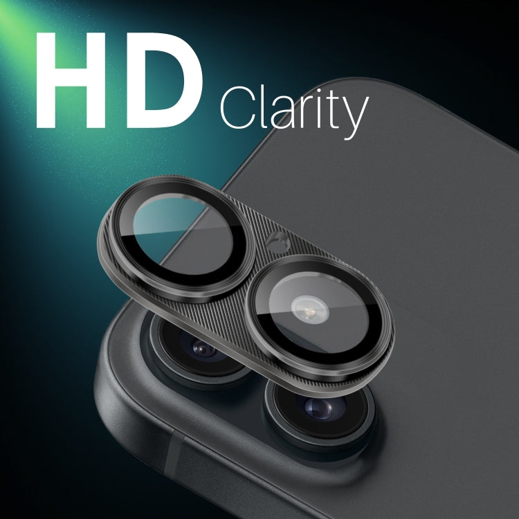 For iPhone 16 / 16 Plus NORTHJO CD Vein Camera Lens Protector Tempered Glass Rear Lens Film(Black) - iPhone 16 Tempered Glass by NORTHJO | Online Shopping South Africa | PMC TechLife | Buy Now Pay Later Mobicred